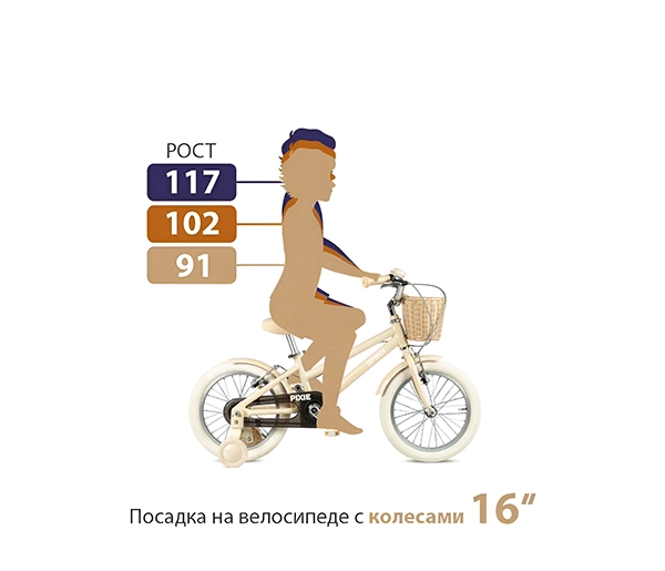 Легкий Детский велосипед Spinn Pixie 16" Red — размер и геометрия